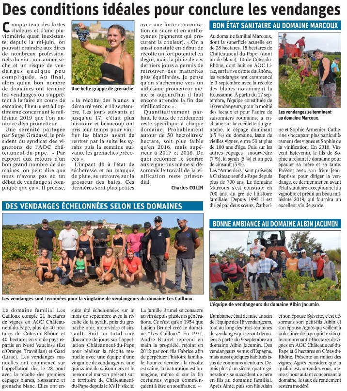 article vendanges